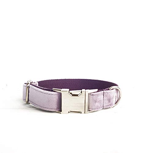 Gulunmun Collares para Perro Hechos a Mano, Suaves y cómodos para Mascotas, Ajustables   con Hebilla de Metal   Collar de Lujo para Perros pequeños, medianos y Grandes, Purple, L