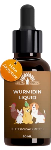 ADEMA NATURAL® WURMIDIN Liquid - Gusanos, gotas/líquido para animales - perros, gatos, conejos, ovejas, aves y aves - alternativa para el tratamiento de gusanos - 50 ml