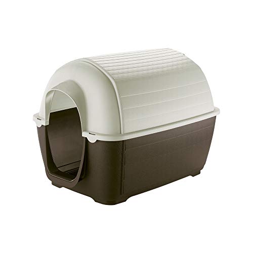 Ferplast Caseta de Exterior para Perros Kenny Mini, Resina termoplástica Resistente a los Golpes y a los Rayos UV, Sistema de Drenaje de líquidos, Rejilla de ventilación, 40 x 66 x h 40 cm