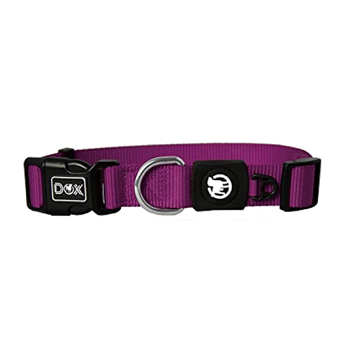 DDOXX Collar Perro Nylon, Ajustable | Muchos Colores & Tamaños | para Perros Pequeño, Mediano y Grande | Collares Accesorios Gato Cachorro | Violeta, S