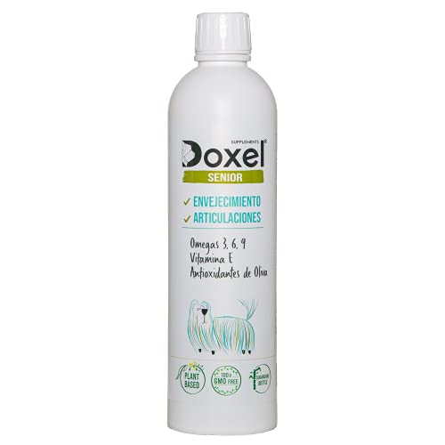 Doxel Senior-250ml Aceite para Perros Mayores| Suplemento| Antiinflamatorio| Antienvejecimiento Articulaciones sanas| Sistema inmunitario| Ácidos grasos Omega 3 6 9| Vitamina E