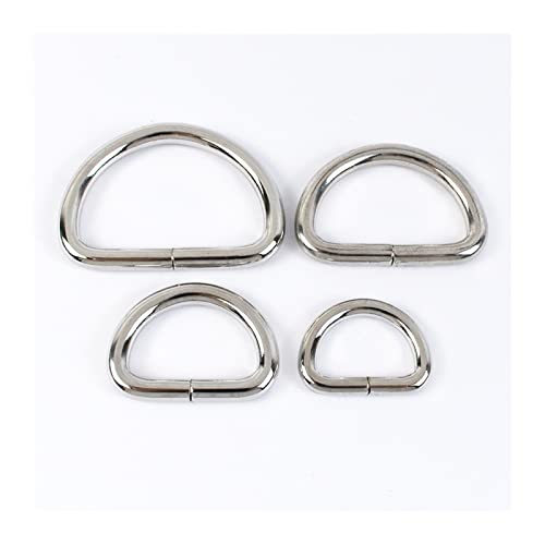 10 Uds. De Anillos de 20/25/32/38mm OD, Hebillas de Metal for Collar de Perro, Bolso, cinturón, Cierre de Correa, Accesorios de Hardware Artesanal de Cuero DIY (Color : Silver, Size : 50mm)