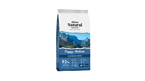 Dibaq Natural Moments Puppy Medium. Alimento Natural para Cachorros de Razas Medianas de Pollo y Pavo. 15 Kg.