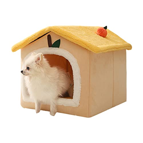 Yangguang Casa Perro Interior Invierno, Caseta para Perros Caseta para Gatos De Interior, Cama para Perro con Colchón Extraíble, Casa para Gato Perro Conejos Mascotas Pequeño Medianos - S/L