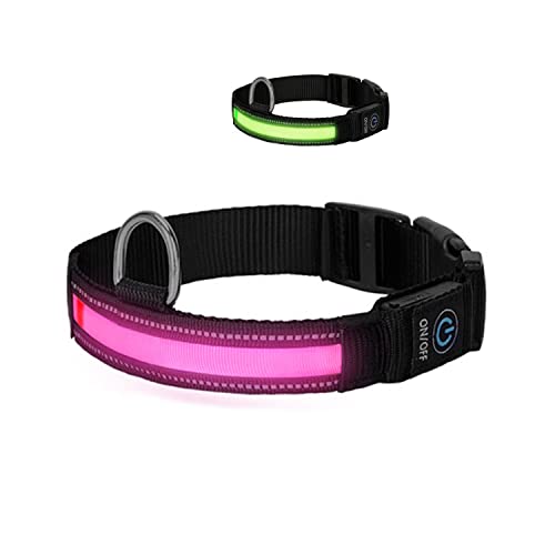 Nobleza - Collares LED para Perros, Collar Luminoso Perro de Mascota 3 Modos Collar Perro Luz con Recargable y Impermeable, Ajustable Collares LED para Pequeños Medianos Perros