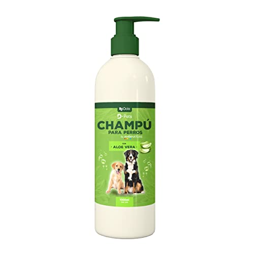 Champu Perros Piel Sensible 1 litro | Piel Atopica | Champú Hidratante Acondicionador Perro para Combatir la Dermatitis | Pelo Blanco Negro Marron | Shampoo Uso frecuente | Apto para Cachorros