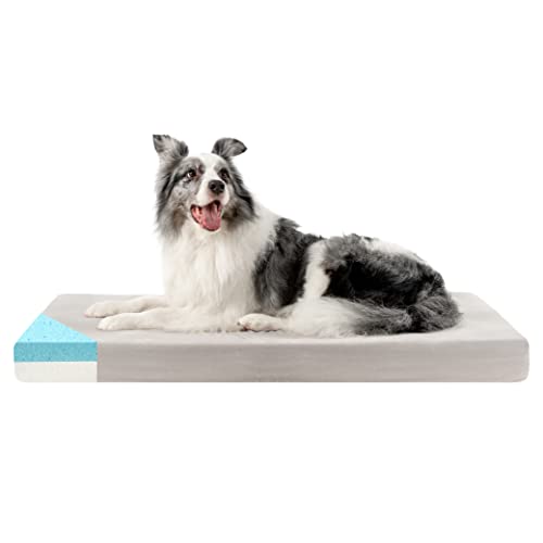 ZENAPOKI Cama Perro Grande Ortopédica XL - Cojines para Perros Espuma con Memoria - Manta Removible Resistente al Agua Lavable en Lavadora, 110x70x9cm