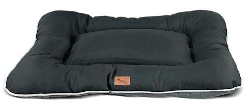 CHELY INTERMARKET Cama Perro Grande 135x100 cm XXL (Negro) Una combinación única de Comodidad y Estilo con cojín, Alfombra, colchón o colchoneta Lavable.