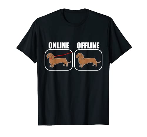 Online Offline - Correa para perro salchicha Camiseta