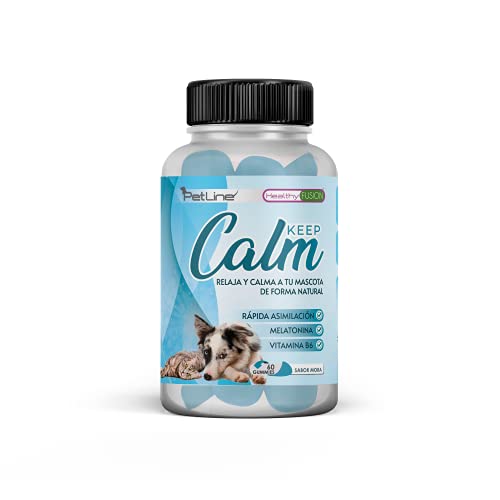 Healthy Fusion Relajante para perros y gatos | Tranquilizante para mascotas | Calma el estrés y la ansiedad | Relaja y calma a tu mascota de forma efectiva | 60 u