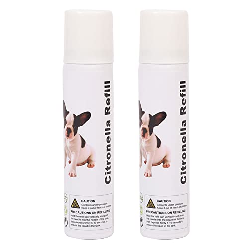 Collar de Entrenamiento para Perros en Aerosol de citronela, Control de Corteza y Entrenamiento Remoto, Spray humanizado y Seguro para wvvpet y poiiopy y Todas Las demás Marcas, 2 latas