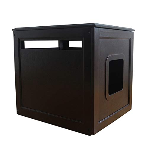 XWF Cama Nido para Perro Sólido Pino Pet Dog House con Puerta Retro Casas De Madera Cubierta De La Caja De La Litera del Gato Interior Muebles para El Hogar Cueva del Gato Negro caseta casa Mascotas