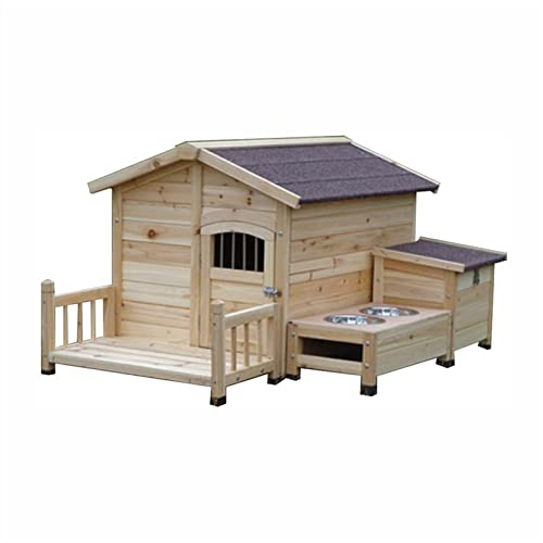 QXWJ Casa de Perros, con Porche de Madera de Madera de peatones de Madera, Perrera de Estilo, Muebles for Mascotas a Prueba de Agua Resistente al Tiempo, for pequeños Animales Grandes.