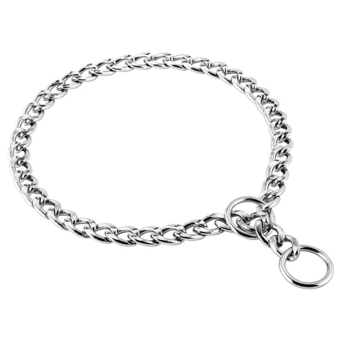 Collar de cadena AJUSTABLE para perros (3,5 x 55 cm.) | Collares de ADIESTRAMIENTO y control canino de acero INOXIDABLE | Duraderos y cómodos collares para perro.