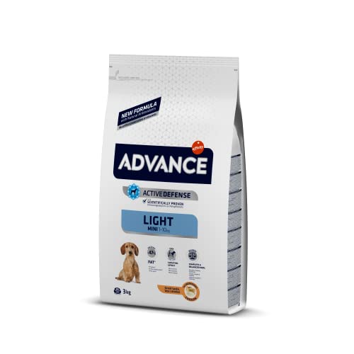 Advance Mini Light, Pienso para Perros Adultos de Razas Pequeñas Bajo en Grasa con Pollo, 3kg