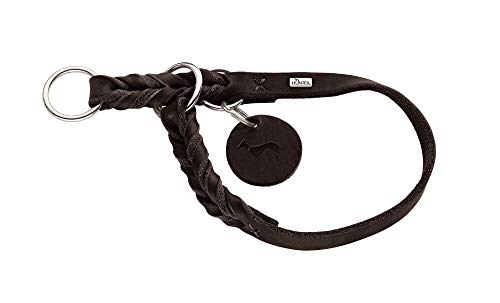 HUNTER Solid Education Collar de Entrenamiento para Perros, Cuero, Suave, Antideslizante, 55 (M-L), marrón Oscuro