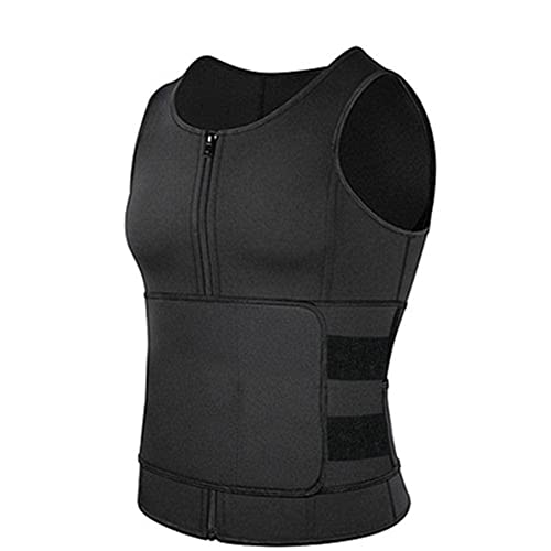 1 corsé adelgazante de neopreno para hombre, para sauna, camiseta sin mangas, corrección de cintura, camiseta de grasa, chaleco moldeador para entrenamiento de quemaduras, (A), XX-Large