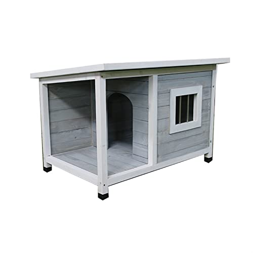 QXWJ Casa de perros, con ventana de porche de madera, al aire libre, al aire libre, perrilla de cabina, perrera, muebles for mascotas a prueba de agua resistente al tiempo, for pequeños animales grand