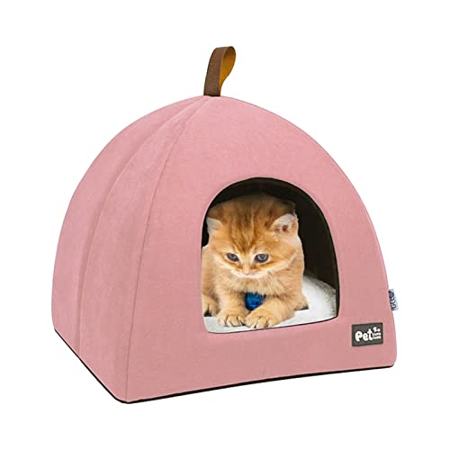 WEITING Cortina para mascotas, caseta plegable con relleno, suave guarida para gatos interior, caseta para tienda de campaña para perros de exterior, apta para perros y gatos pequeños y medianos