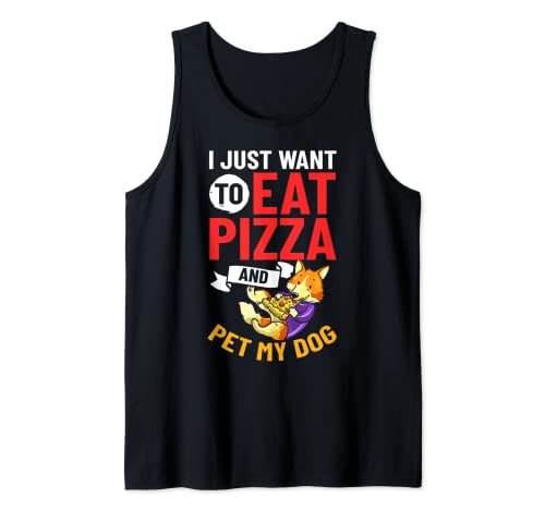 Pizza Perro Comer a domicilio Pizzeria Cachorros italianos Camiseta sin Mangas