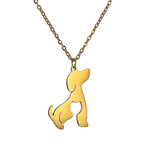 Cinskyc Collar De Animal para Mujer - Moda Todo Fósforo Pequeño Animal Zodiaco Mascota Perro Collar, Hombres Y Mujeres Regalo De Cumpleaños Colgante Tendencia Accesorios De Joyería,Golden,50Cm