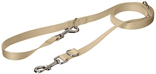 CHAPUIS SELLERIE SLA557 Correa de 3 Posiciones para Perro - Correa de Nailon Beige - Ancho 20 mm - Largo 2 m - Talla M