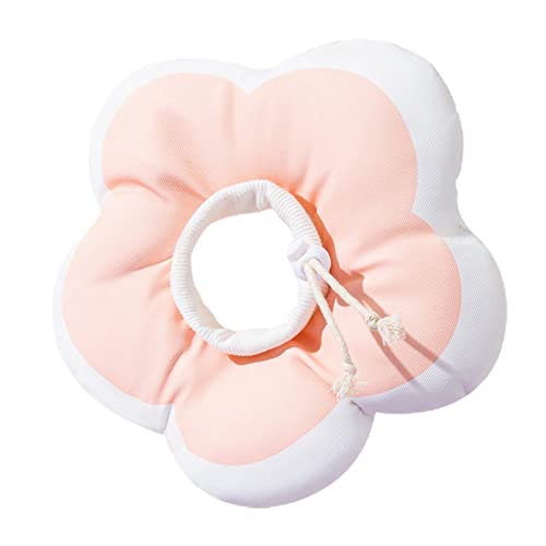 Dosulou Collar protector - Collar de recuperación para perros con forma de girasol - Almohada cervical para perros Evitar mordeduras Cómodo collar ajustable y castrado para sesiones de fotos, días