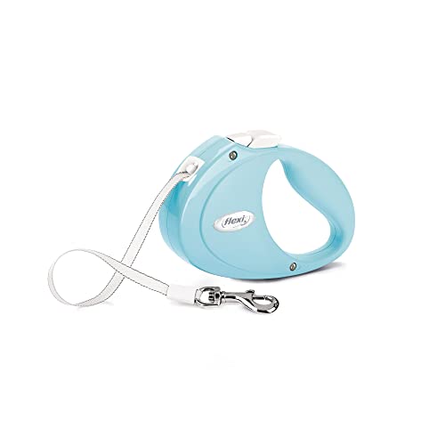 Flexi - PU00T2-251-HBL - Correa para Perro - Correa Enrollable, Correa retráctil - Correa para Gato - Puppy Tape 2 m, Light Blue