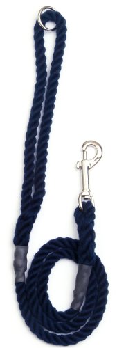 Animate - Correa de soga con gancho para collar para perros (1.2m) (Azul Marino)