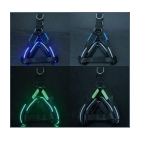 FilAnimal Arnes Luminoso para Perros con LED Redondo de Alta visión. Color Verde Talla M (42-55 cm)