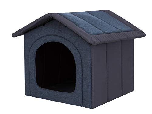 Hobbydog Casa para perros, casa para perros, casa, cueva, perrera pequeña, caseta para perros -INARI - R1-38x38x32 (azul marino)