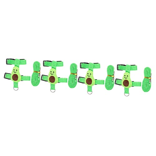 iplusmile 4 Juegos Kit De Jogging S Tracción Verde Prueba Erizo para Decoración Suministro De Aguacate Arnés Escape Linda Pequeña Cuerda Cerdo Ajustable Decorativo Dibujos Animados