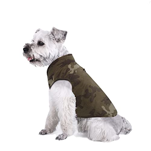 YAODHAOD - Chaleco de forro polar para perros pequeños para niños y niñas - Chaqueta para perro con anillo de correa de tamaño mediano perro gato perro salchicha Chihuahua Bulldog Pug(XXXL, camuflaje)