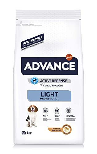 Advance Medium Adult Light, Pienso para Perros Adultos de Razas Medianas Bajo en Grasa con Pollo, 3kg