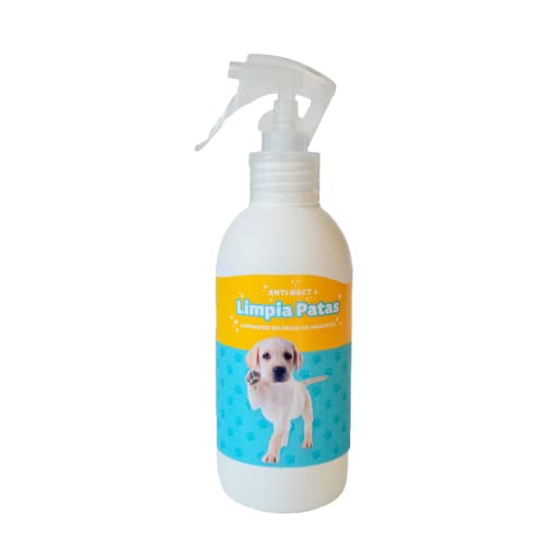 (Mini) Limpiador de Patas y Almohadillas para Perros con Aloe Vera, 250 ML - Limpia patas perro y gato - Higienizador patas mascotas (no irritante) - Protector de almohadillas - Spray antibacteriano