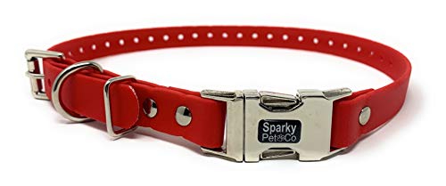 Sparky Pet Co - Correa de repuesto Apollo ECollar - Collar para perro - Biothane impermeable - Ajustable - Doble hebilla - Cierre de metal rápido - para sistemas de valla invisible - 3/4