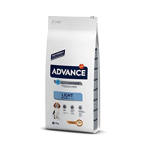 Advance Medium Adult Light, Pienso para Perros Adultos de Razas Medianas Bajo en Grasa con Pollo, 12kg