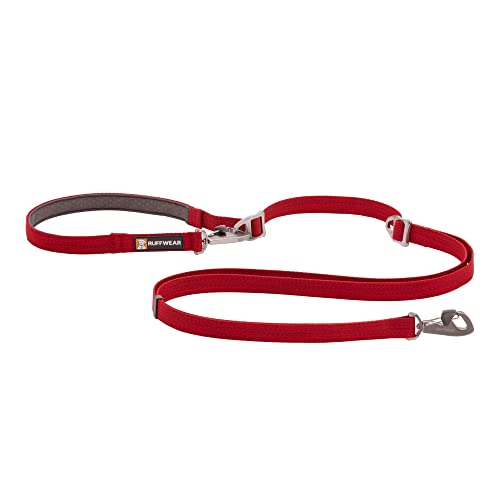 RUFFWEAR Correa para Perros de Longitud Ajustable con 2 Clips de Bloqueo, Switchbak, para Llevar en la Cintura, el Hombro o de la Mano, acoplador, con Doble Clip, 0,8 m a 2,1 m, Red Sumac