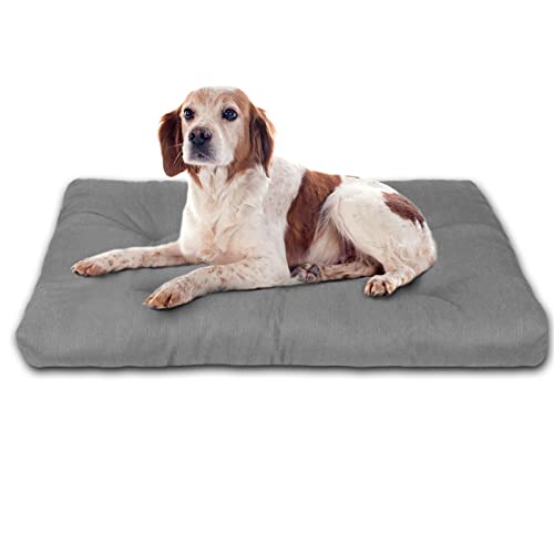 MERCURY TEXTIL – Cama para Mascotas, rellena de Espuma.Colchoneta Reversible Estampada, lo Ideal para Tus Mascotas. (Small, Gris)