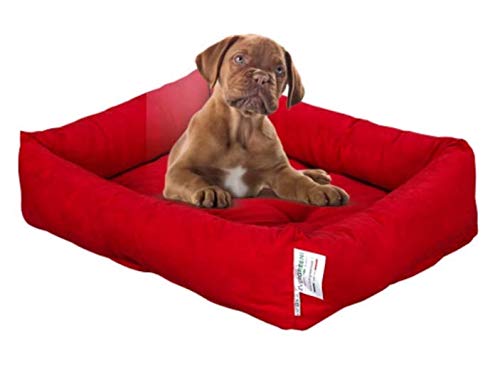 Evergreenweb – Cama para perros de 65 x 85 cm de tamaño mediano, relleno de copos de espuma de efecto pluma, suave, lavable, caseta de interior con cojín extraíble, colchón para animales domésticos,