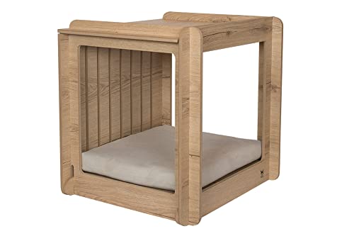 Luxury Dog House Naxos - Madera | Dormir para Perros | Caseta para Perros con Almohada | Elegante Lugar para Dormir para el apartamento