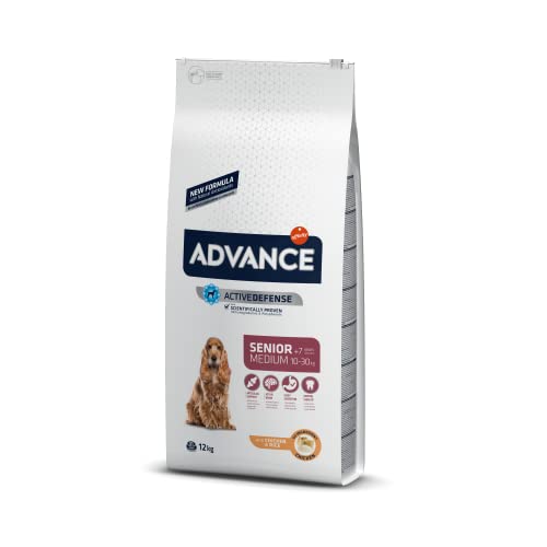 Advance Medium Senior, Pienso para Perros Senior (+7 años) de Razas Medianas con Pollo, 12kg