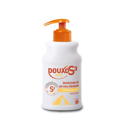 DOUXO® S3 Pyo Champú para Perros y Gatos - Higiene - Desinfectante de piel sana - Hidratante - Fragancia hipoalergénica - 200ml