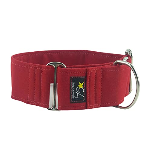 Galguita Amelie, 5cm Ancho Talla L (40cm - 49cm), Collar para Perro Martingale. Rojo.