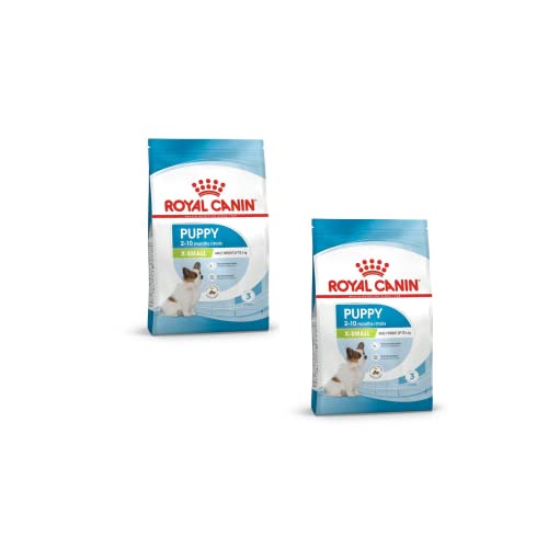 ROYAL CANIN X-Small Puppy, Envase Doble, 2 x 500g, Pienso para Cachorros de Razas Muy pequeñas, Puede contribuir al Funcionamiento Normal del Sistema inmunitario, con Omega-3