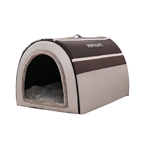 Renoble Cama para Perro Cama Iglú Gato Grande Caseta con Forma De Cueva Talla Caseta para Perros Suave Y Cálida para Interiores Casa Grande para Mascotas 45 X 35 X 35 Cm