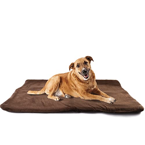 vitazoo Manta Termica Grande para Perros - 100 x 70cm - Cama Acolchada Caliente y Antideslizante para Perro - Mantas Termicas y Lavables a Máquina - Marrón