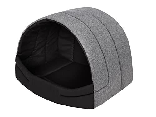 PillowPrim Caseta para perros, casita para perros, casita para gatos, espacio para dormir XL, 60 x 49 cm, gris