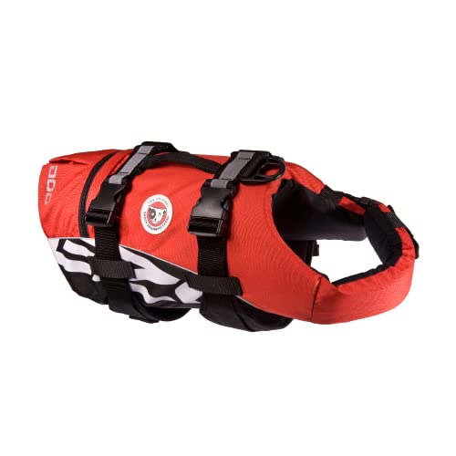 EzyDog Chaleco Salvavidas para Perros - DFD - Ideal para Natación y para que tu Cachorro esté Seguro en el Agua, Perros Seguridad Natación Ropa (L, Rojo)