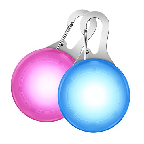 Paquete de 2 Luces LED de Seguridad para Collar de Perro, luz LED con Clip para Etiqueta de Perro para Collar de Perro, 3 Modos de luz, Luces para Perros para Caminar de Noche y Acampar